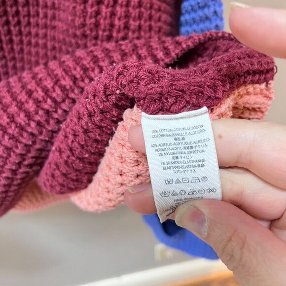 Free People Womens‎ Knit Colorblock Turtleneck Sweater- Size S - Picture 4 of 5